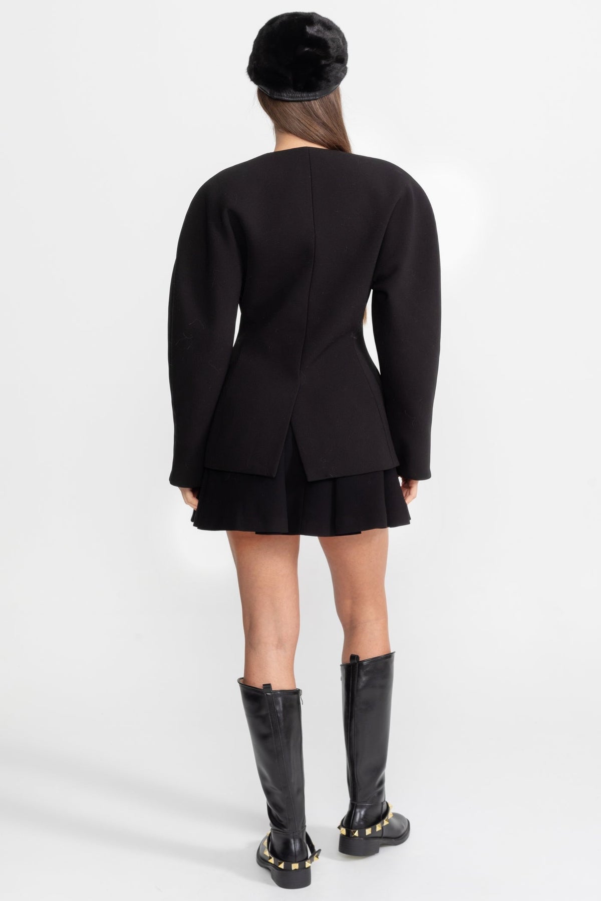 Temiz Collarless Tasarım Detaylı Blazer Ceket