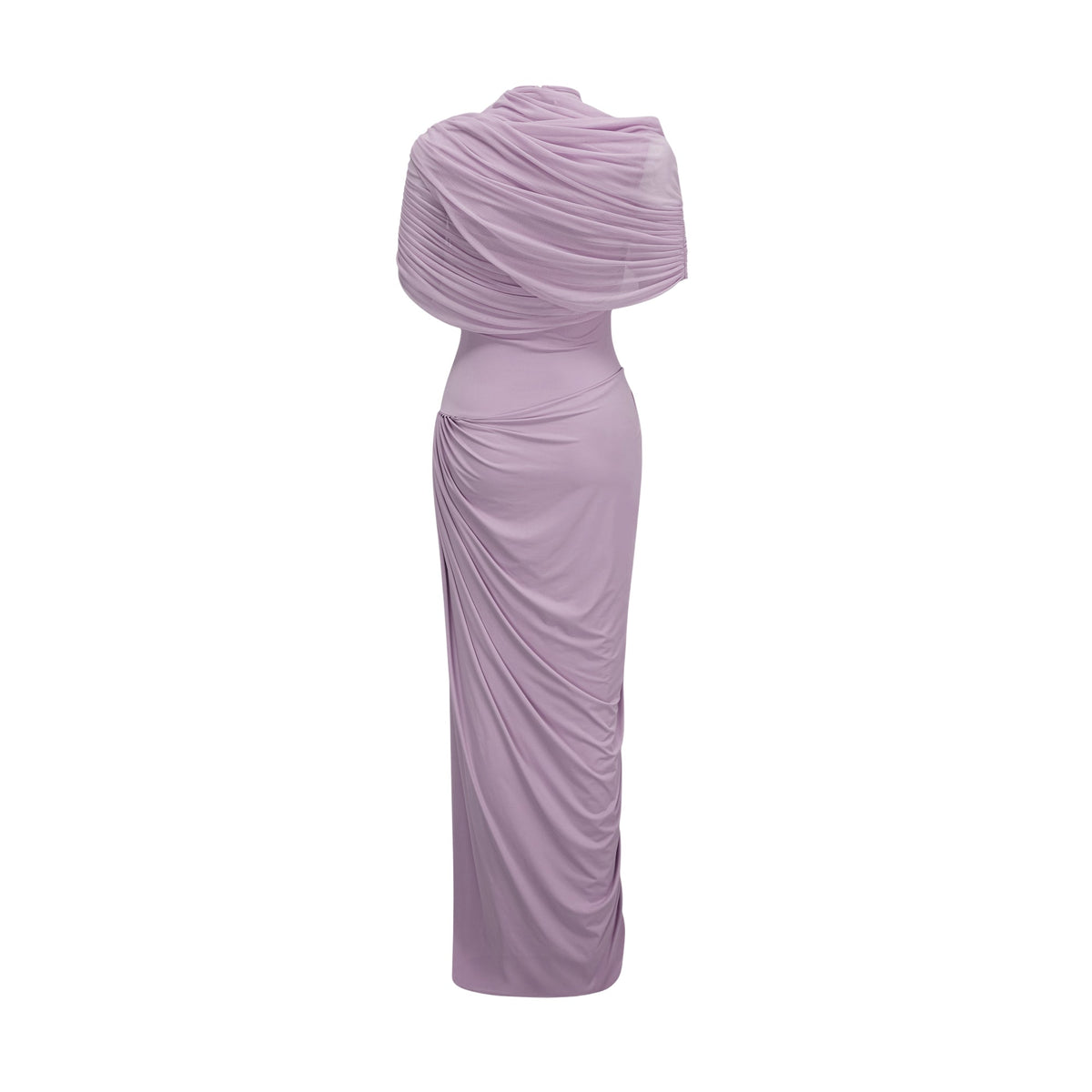 Catherina Asimetrik Pileli Maxi Elbise