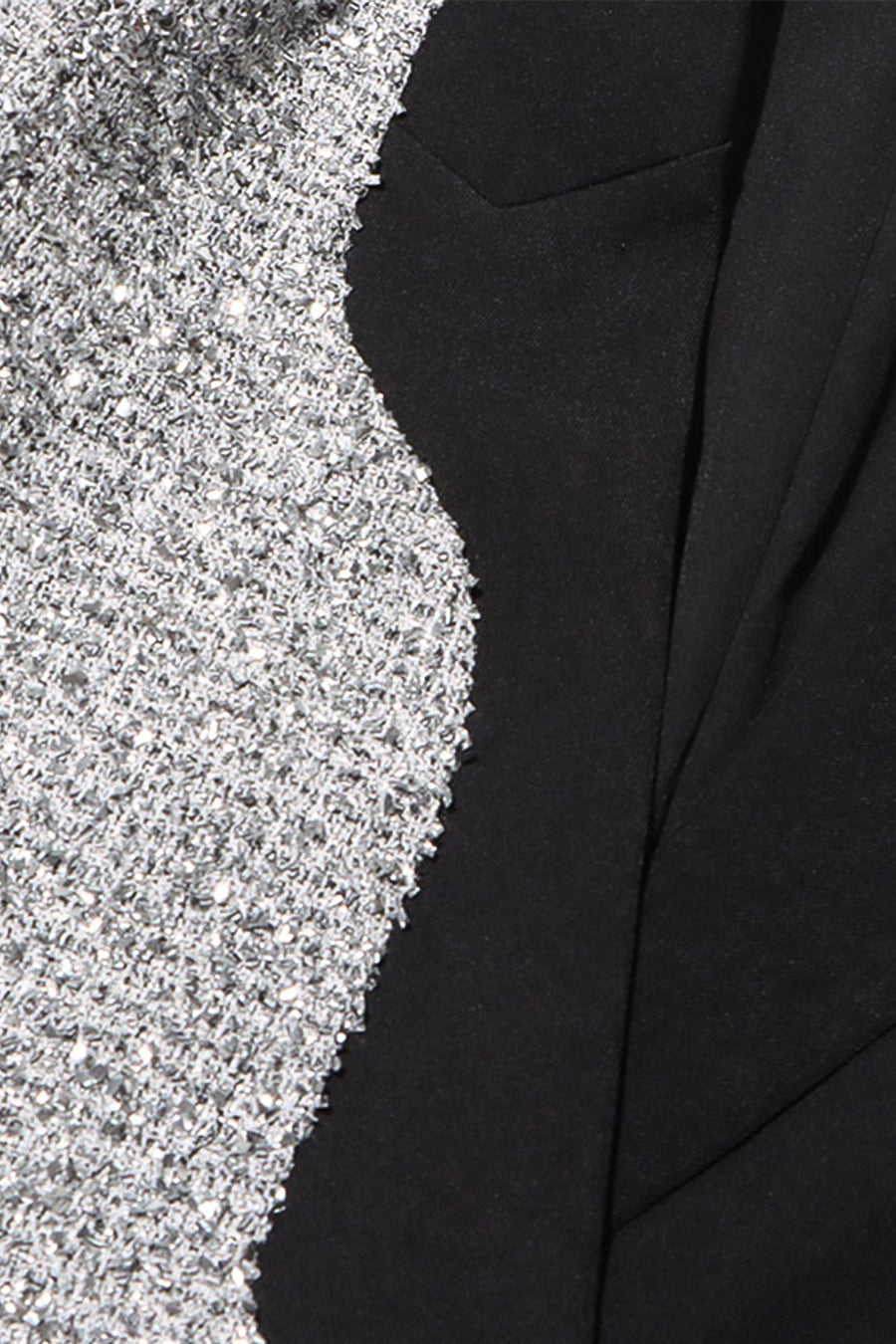 Asimetrik  Detaylı Modern Çift Renkli Blazer Ceket