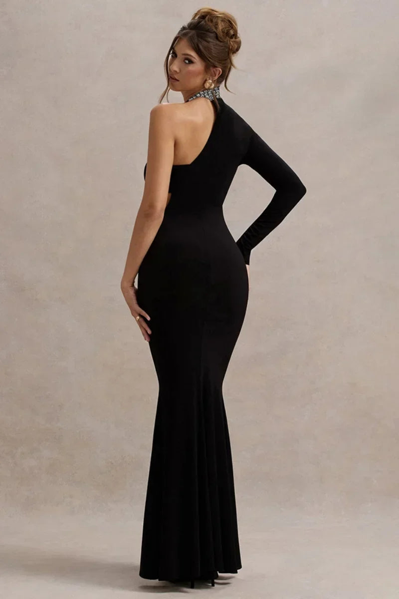 Diane Taşlı Özel Kesim Premium Maxi Elbise