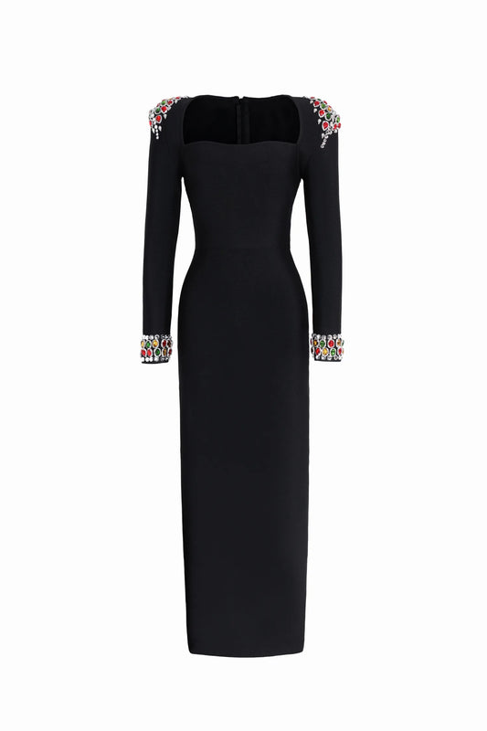 Niaca Rhinestones Bandaj Premium Midi Elbise